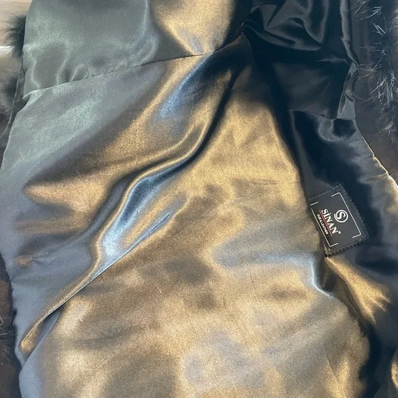 NEW 100% REAL FOX FUR BLACK COLOR JACKET